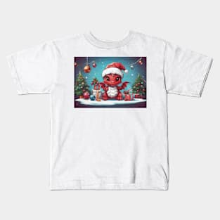 Little Welsh Christmas Party Dragon Kids T-Shirt